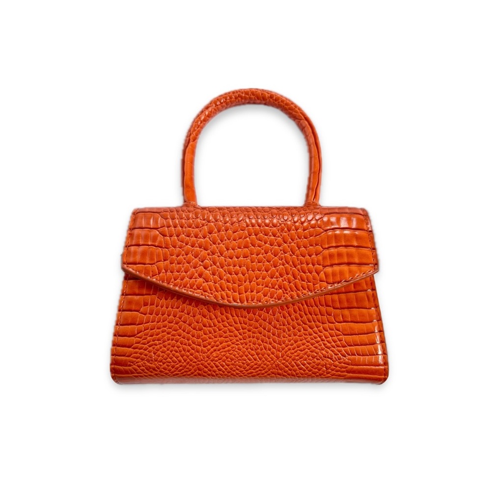 Urban Outfitters Orange Vegan Crocodile-Embossed Handbag Mini Night Out Purse